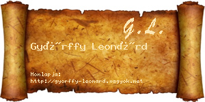 Győrffy Leonárd névjegykártya