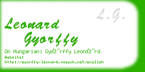 leonard gyorffy business card